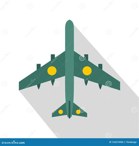 Icono Militar De Los Aviones De Combate Estilo Plano Stock De