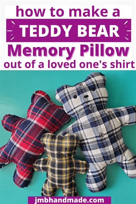 How To Make A Memory Teddy Bear Pillow Jmb Handmade Memory Pillows Bear Pillow Sewing Projects