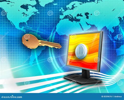 Key to the world stock illustration. Illustration of protection - 8359676