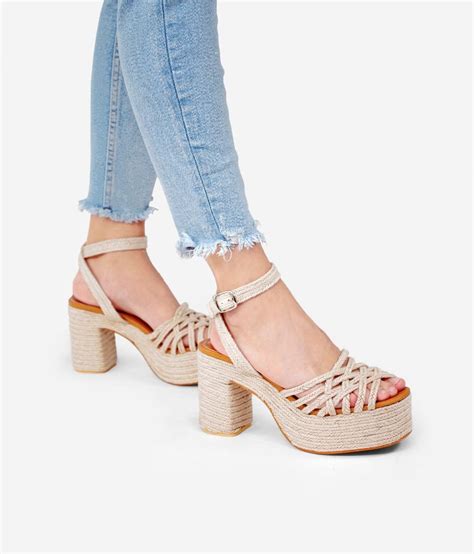 Sandalias Esparto Plataforma Beige Sandalias Esparto Tiendas Online