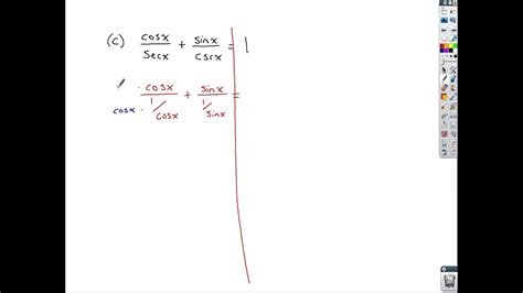 Trigonometry Review Of Simplifying Expressions And Verifying