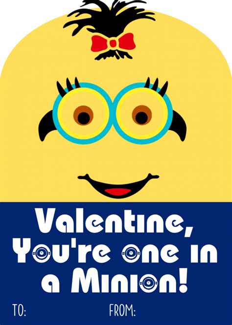 Printable Minion Valentines Day Cards Views From A Step Stool