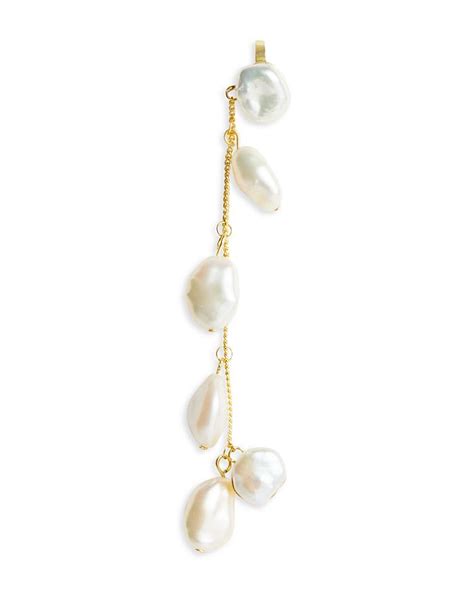 Cult Gaia Shanti Baroque Cultured Freshwater Pearl Linear Drop Earrings