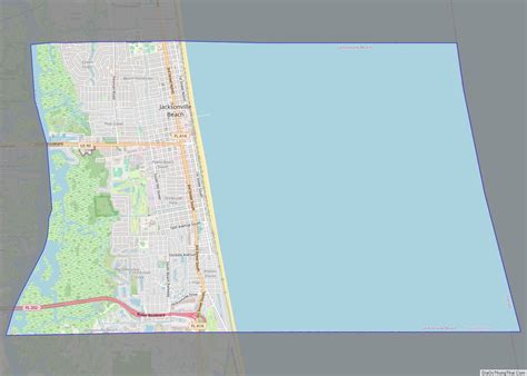 Map of Jacksonville Beach city - Thong Thai Real