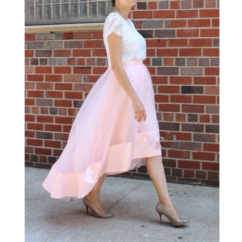 Fashion 2018 Blush Pink High Low Tulle Skirts Women Long Tutu Skirt