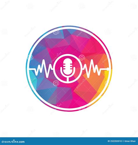 Medical Podcast Mic Logo With Heart Pulse Stock Vector Illustration