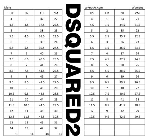 Dsquared2 Shoes Size Chart Soleracks