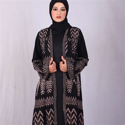 Jual Abaya Bordir Gamis Hitam Syari Dress Baju Polos Juba Turkey Bahan