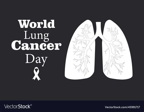 World Lung Cancer Day August 1 Horizontal Vector Image