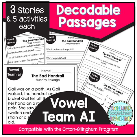 Decodable Reading Passages Vowel Team Ai Orton Gillingham Based Made By Teachers