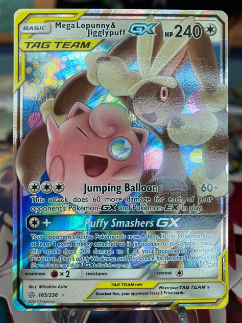 Pokemon Mega Lopunny Jigglypuff Gx Full Art Cosmic Eclipse