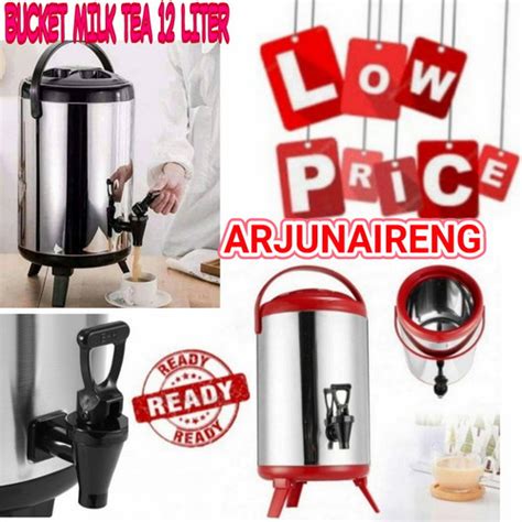 Jual Milk Tea Bucket Liter Water Jug Termos Kopi Milk Tea Stainless