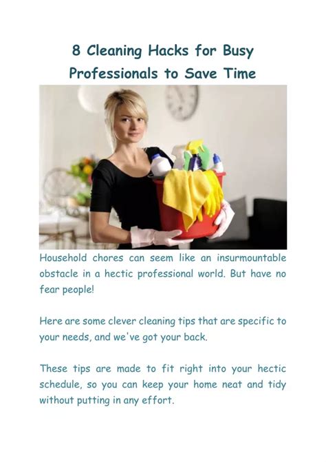 Ppt Cleaning Hacks For Busy Professionals To Save Time Powerpoint