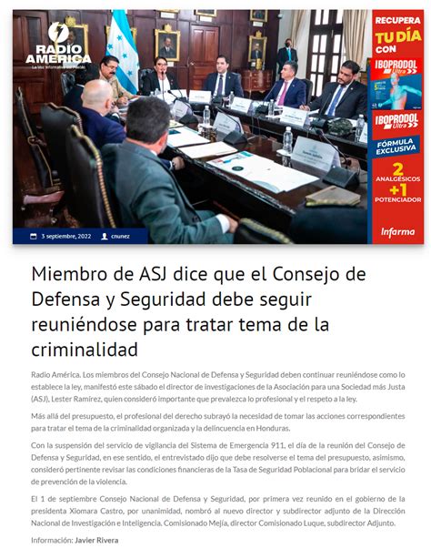 Seproc Miembro De Asj Dice Que El Consejo De Defensa Y Seguridad Debe