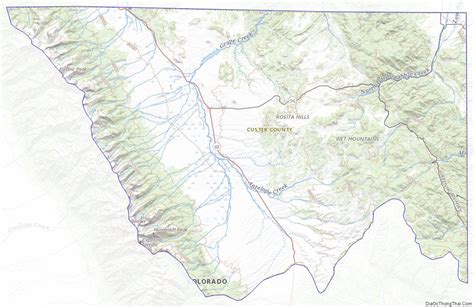 Map of Custer County, Colorado