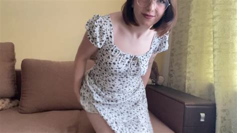 Sexy Brunette In A Dress Shows Off Her Legs Pornhub