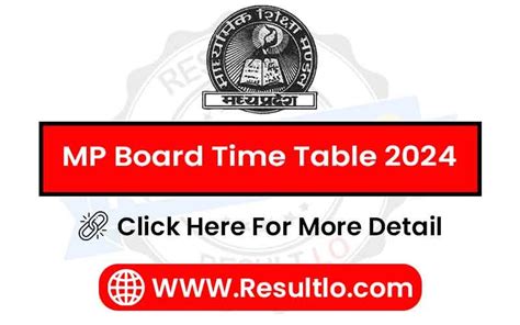 Mp Board Time Table 2024