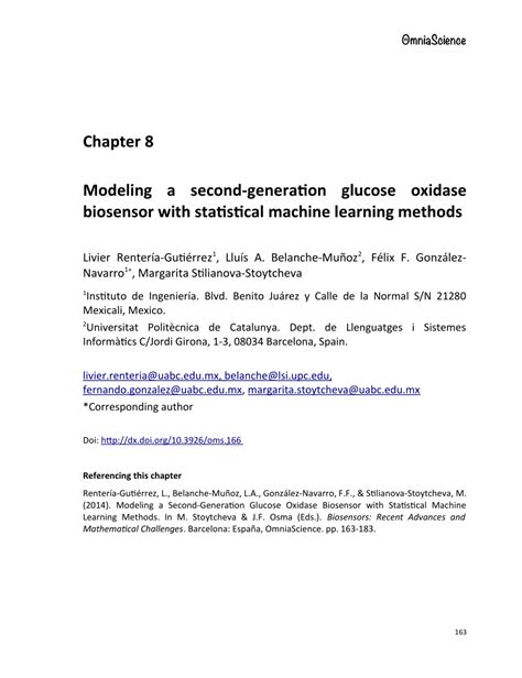 (PDF) Modeling a second-generation glucose oxidase biosensor with ...