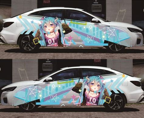 Anime ITASHA Hatsune Miku Car Wrap Door Side Stickers Decal Fit With A ...