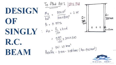 Design Of Singly Rc Beam Youtube