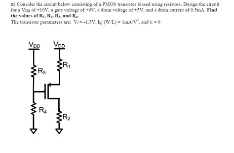 Solved Consider The Circuit Below Consisting Of A PMOS Chegg