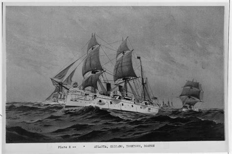 Nh 335 Painting Of Uss Atlanta Uss Chicago Uss Yorktown And Uss