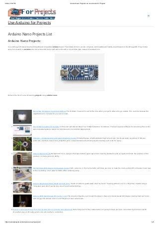 Arduino Nano Projects List -Use Arduino for Projects.pdf