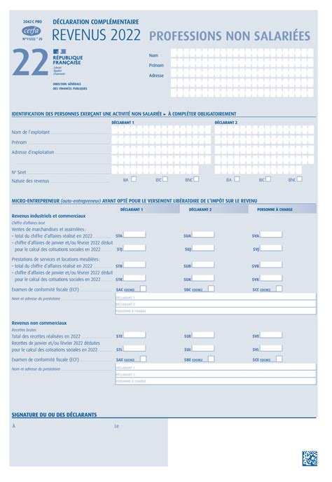 Déclaration Impôt 2025 Formulaire Andie Blancha