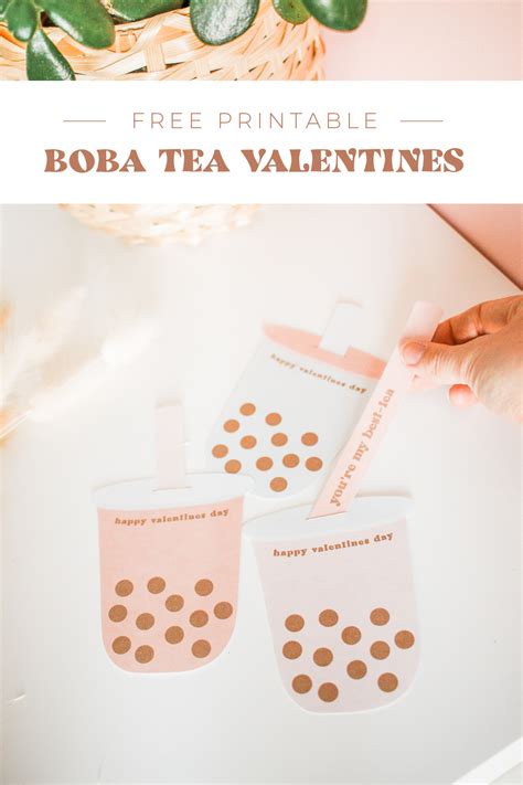 Free Printable Boba Tea Valentines Mikyla