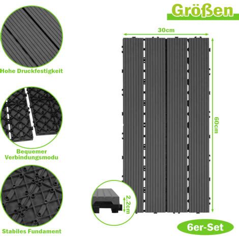 Swanew Wpc Terrassenfliesen Er Holzfliesen Kunststoff Spar Set F R