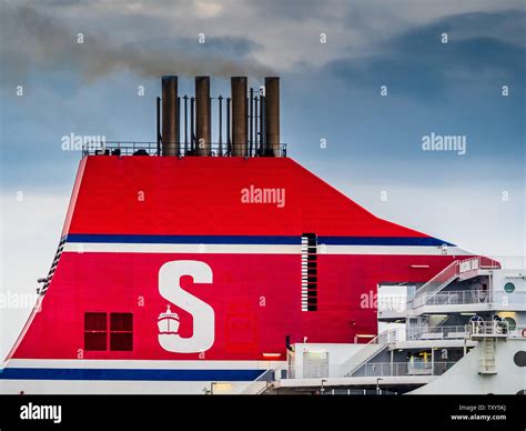 Stena Line Ferry Funnel Stena Britannica From Hoek Van Holland Hook