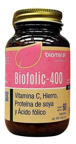 Ácido Fólico Con Vitamina C Hierro Y Proteína 60 Cápsulas en venta en