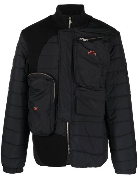 A Cold Wall Logo Print Asymmetric Padded Jacket Black Farfetch Uk