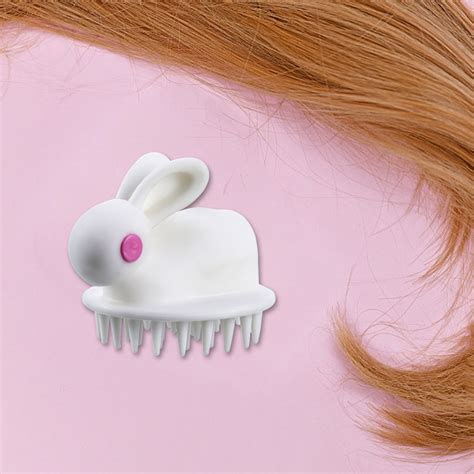 Zaroyeax Rabbit Scalp Massager Hair Shower Brush Siliscrub Shampoo Brush Hair Scalp Brush Head