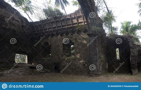 Ruins Of Saint Dominican Church And Convent At Revdanda Editorial Stock