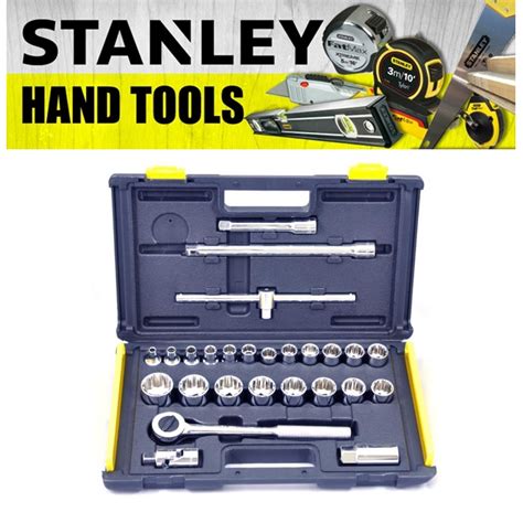 STANLEY 26 PIECE 1 2 DRIVE SOCKET SET 6POINT SOCKET 10 32MM 86 477 6