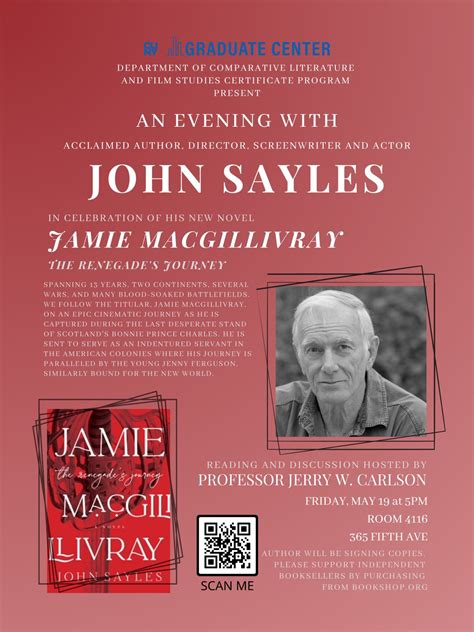 May 19 | An Evening with John Sayles – Film Studies Certificate Program