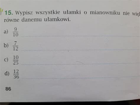 Matematyka Klasa Strona Zadanie Wypisz Wszystkie U Amki O