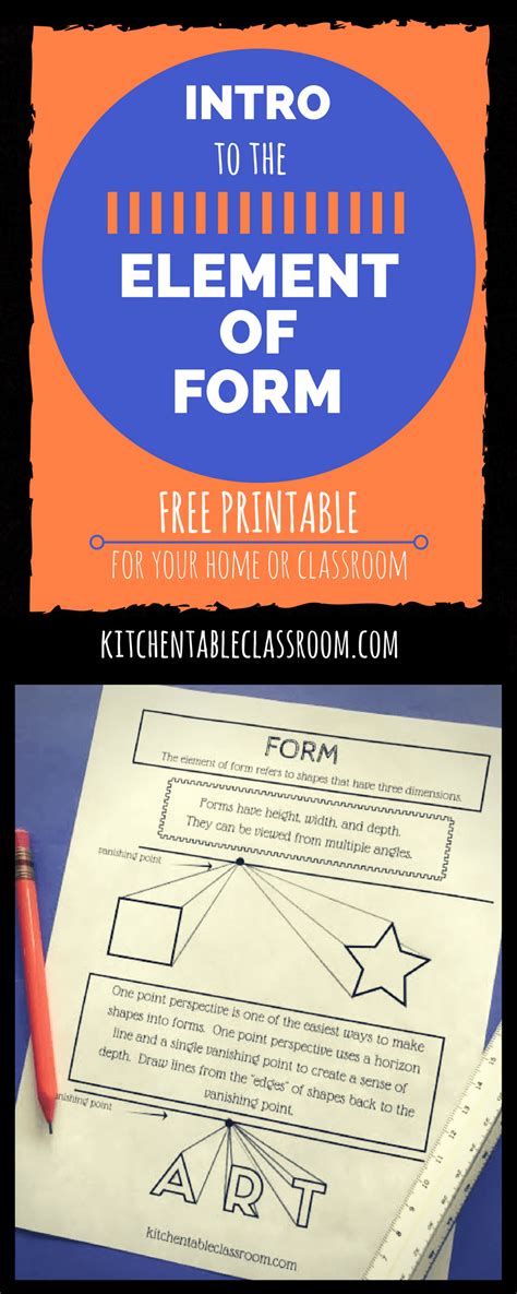 The Element Of Form With Free Printable The Kitchen Table Classroom