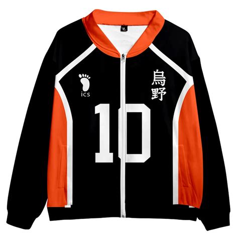 Haikyuu Hinata Shoyo Karasuno High School D Printed Cosplay Zip Up