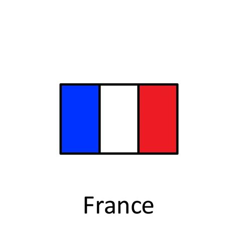 National Flag Of France In Simple Colors With Name Vector Icon