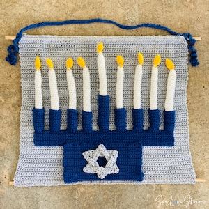 Interactive Hanukkah Menorah Crochet Pattern Etsy