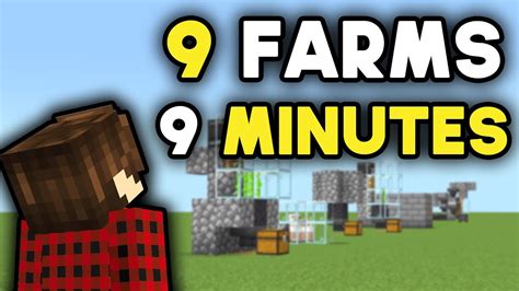 9 Minecraft Bedrock Farms In 9 Minutes Youtube