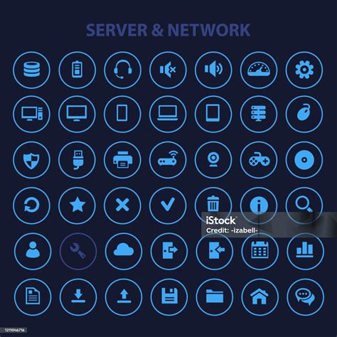 Vetores De Conjunto De Ícones De Redes De Computador E Servidor Ícones