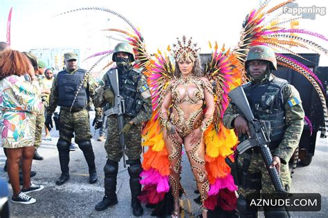 Rihanna Sexy Stuns In A Dazzling Bejeweled Bikini At Carnival Festival In Barbados Aznude