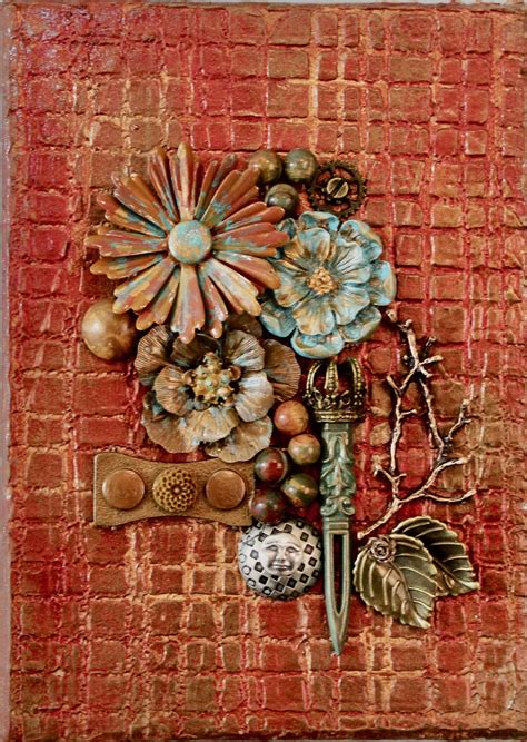 Found Objects Art 3d Collage Colorful Assemblage Art 3d Etsy Mixed Media Wall Art