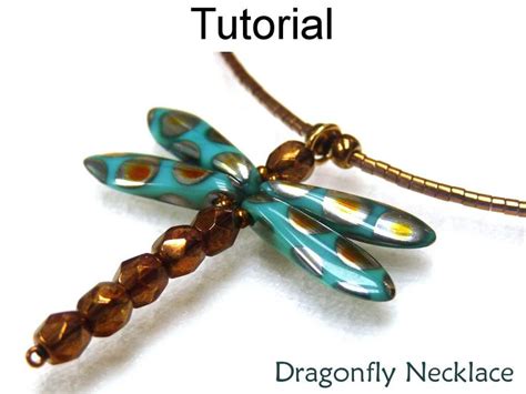 Dragonfly Necklace Beading Tutorial Beaded Dragonfly Pendant Necklace