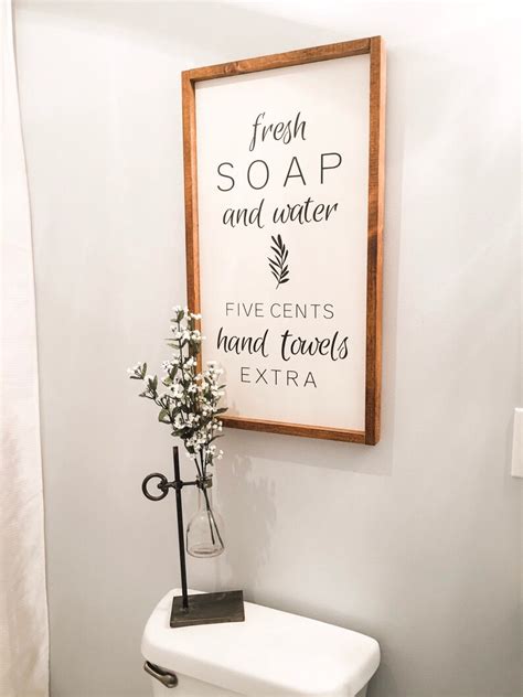 Fresh Soap And Water Bathroom Sign Five Cents Hand Towels Etsy