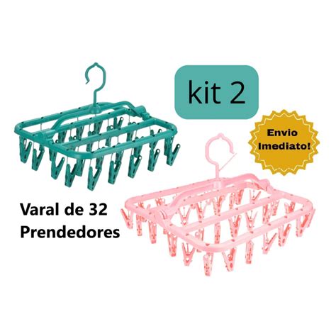 Kit Varal De Calcinha Cueca Roupa Intimas Multiuso 32 Prendedores Cada