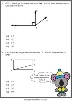 Subtract Angles No Prep Lesson Notes CCLS Practice Exit Slip HW Review